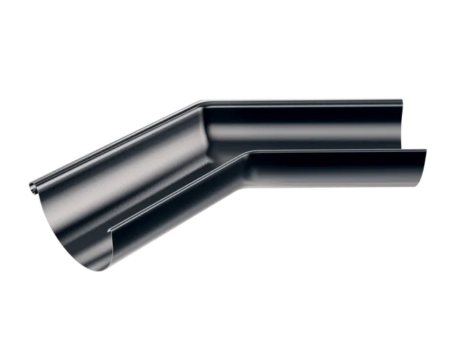 RoofArt Black Steel 135° External Gutter Corner 125mm