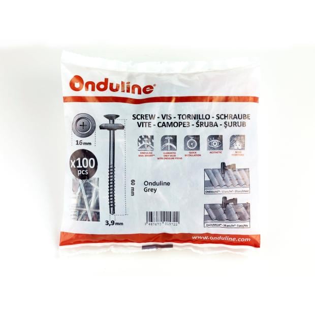 Onduline Universal Roofing Screws - Grey, fitted