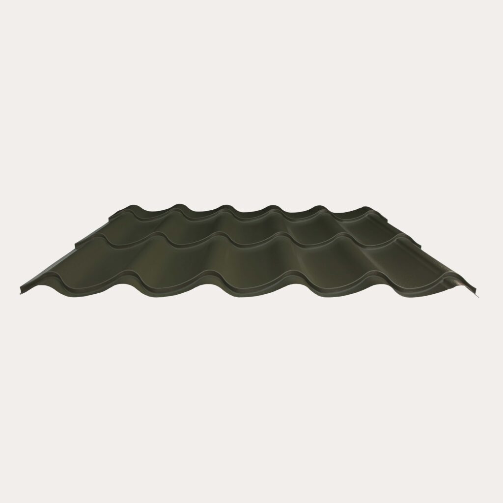 Hornsey Plastisol Coated Pan Tile Effect Roofing Sheet (33/1000) - Olive Green