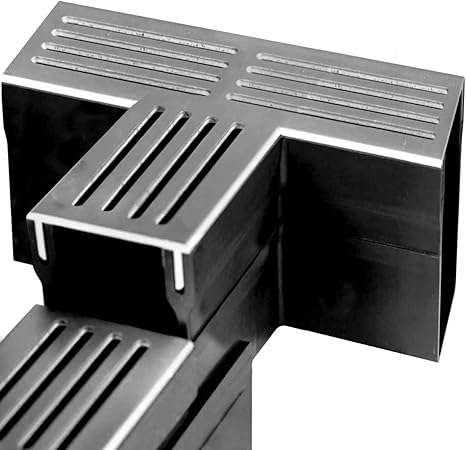 Channel drain T Section on a white background