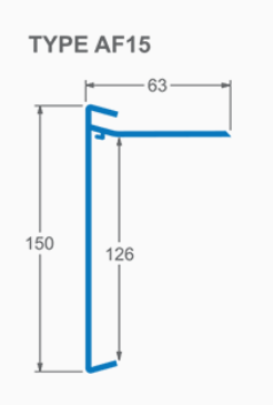 Aluminium Felt Roof Edge Trim Type AF15 - 2.5m