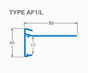 Aluminium Felt Roof Edge Trim Type AF1/L - 2.5m