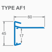 Aluminium Felt Roof Edge Trim Type AF1 - 2.5m