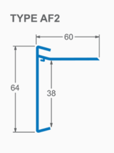 Aluminium Felt Roof Edge Trim Type AF2 - 2.5m