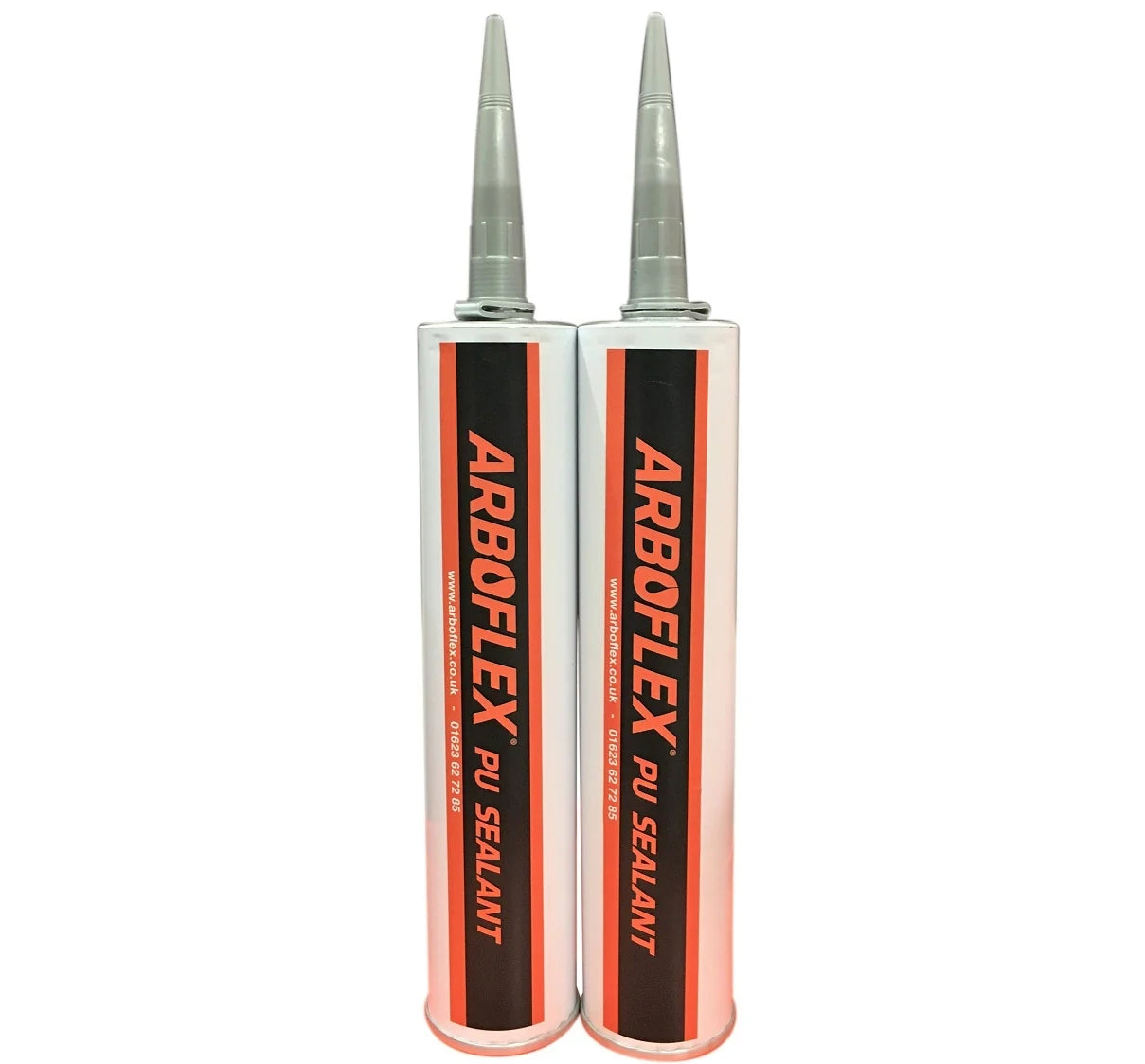 Two 300ml cartridges of ARBOFLEX PU Sealant shown side by side, for use with ARBOFLEX waterproofing systems