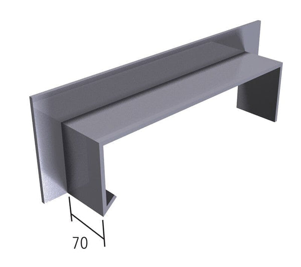 Alutec Aluminium Coloured Wall Coping Stop End Left Hand Upstand Abutment Piece - Grey
