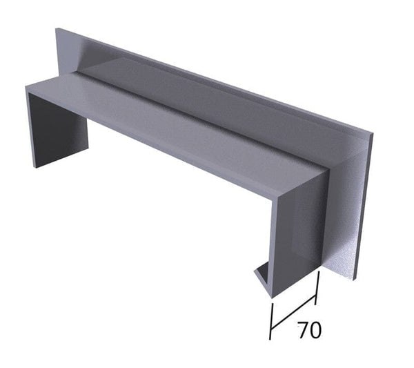 Alutec Aluminium Coloured Wall Coping Stop End Right Hand Upstand Abutment Piece - Grey