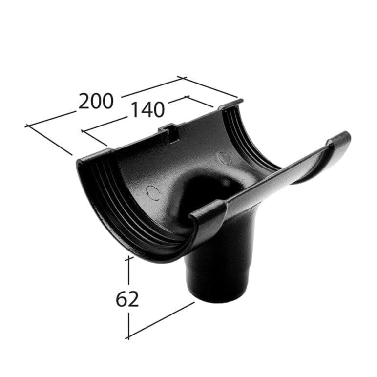 Alutec Evolve Half Round Aluminium Guttering Running Outlet 76mm