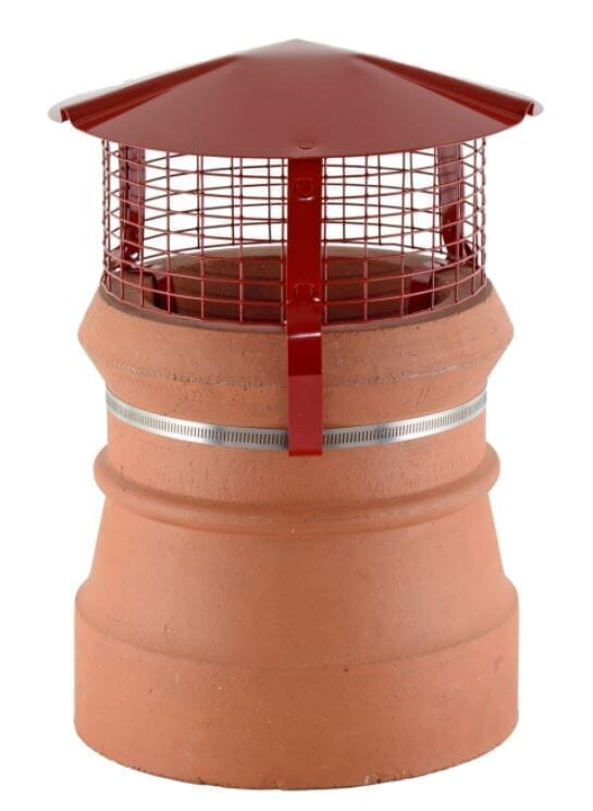 Birdguard Round Painted Aluminium Finish Chimney Cowl For Solid Fuel - Strap Fix (150mm - 240mm)