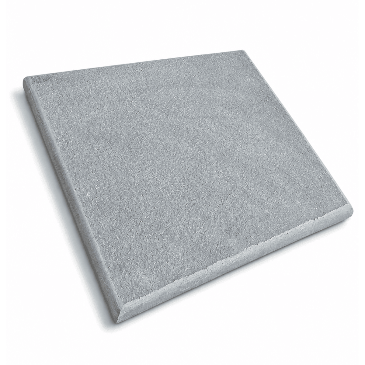 A square grey stone tile with a textured surface, shown at an angle on a white background.