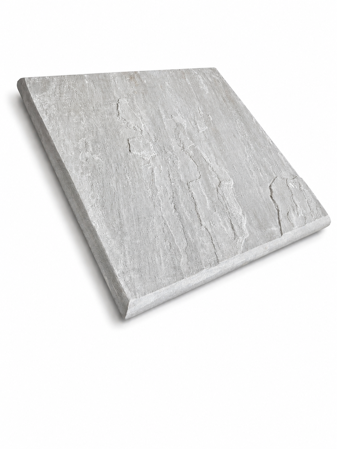A square grey stone tile with a textured, natural slate-like surface, shown at an angle on a white background.