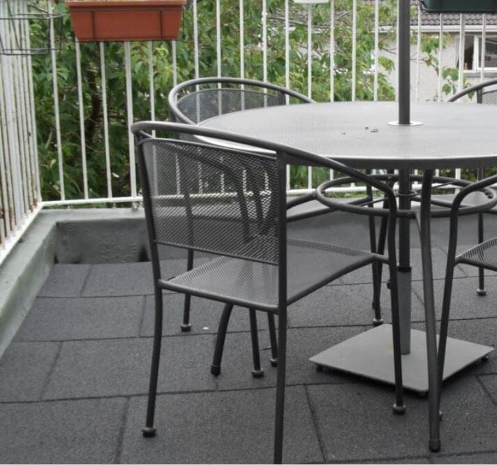 Castleflex Interlocking Rubber Promenade Tiles 500mm x 500mm - Carbon Black