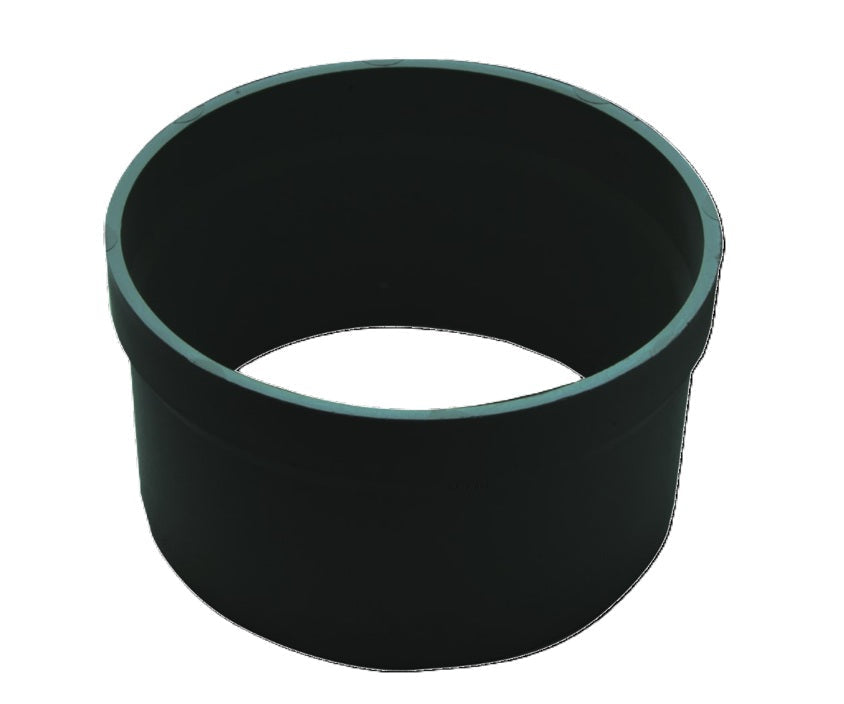 Black rubber sleeve with a white interior on a white background