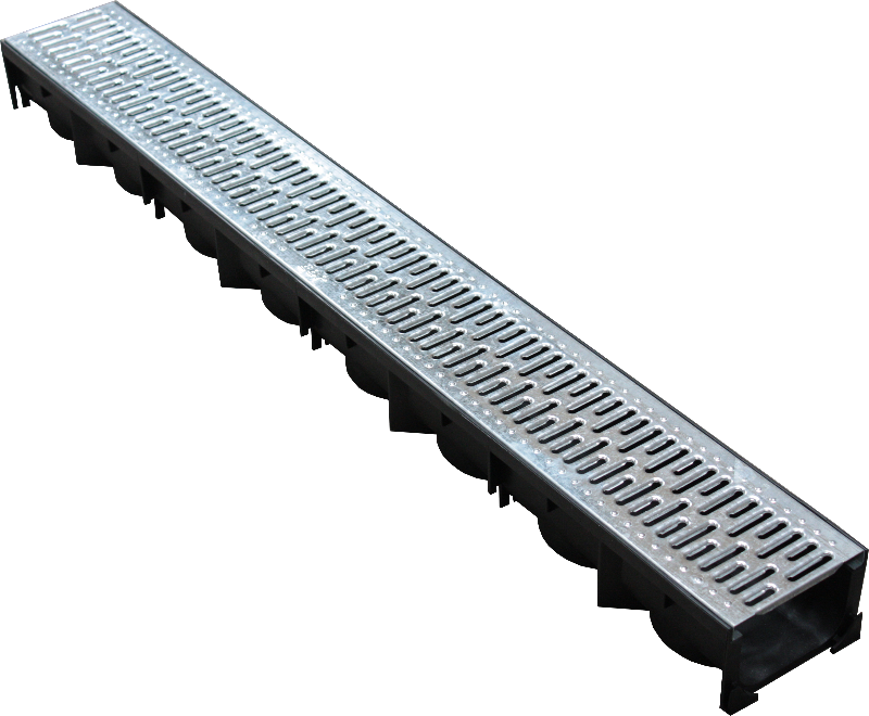 EBP Domestic Channel Drainage with Galvanised Steel Grating - 1m