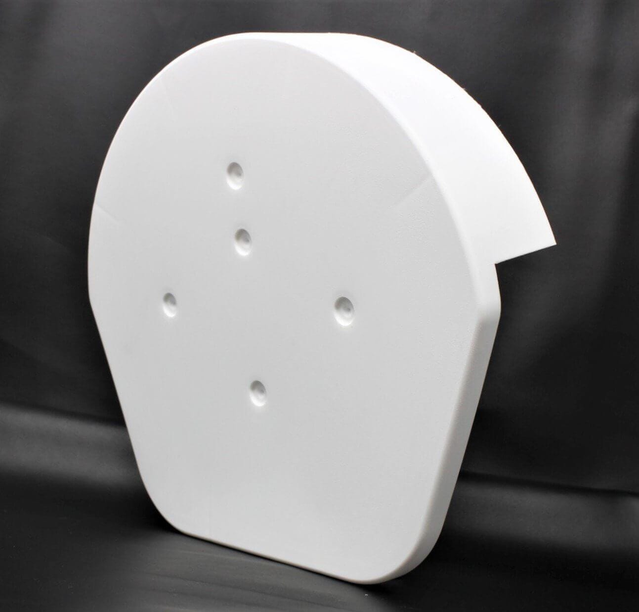 European Plastics PVC Continuous Dry Verge Half Round Ridge End Cap 'M' Type for Thin Leading Edge Concrete Tiles