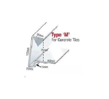 European Plastics PVC Continuous Dry Verge 'M' Type for Thin Leading Edge Concrete Tiles