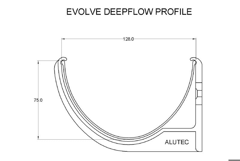 Alutec Evolve Deepflow Aluminium Gutter Length 3m