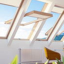 Fakro Manually Operated Centre Pivot Natural Pine Pitched Roof Conservation Window and Recessed Flashing kit