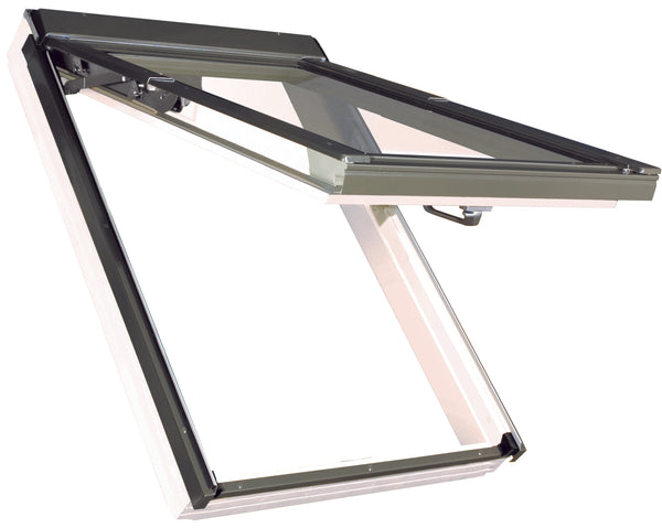 Fakro Manually Operated Top Hung Dual Function White Painted Pitched Roof Window