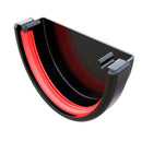 Freeflow Deepflow Style Plastic Guttering External Stopend - Black - Roofing Supplies UK