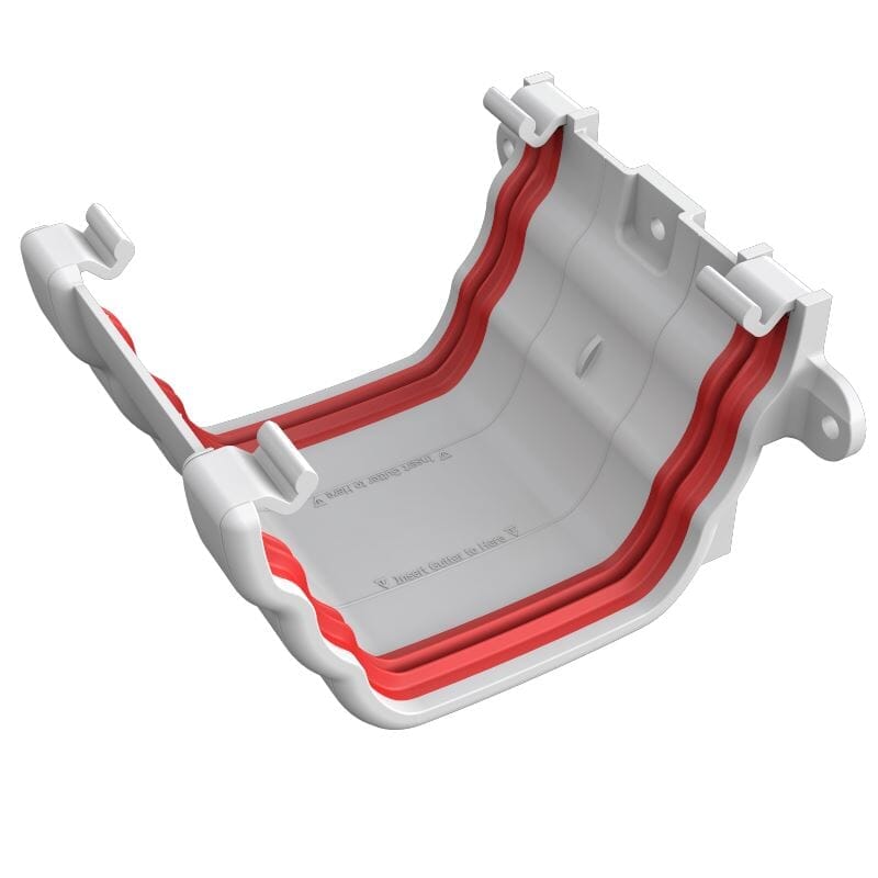 Freeflow Ogee Style Plastic Guttering Union Bracket - White