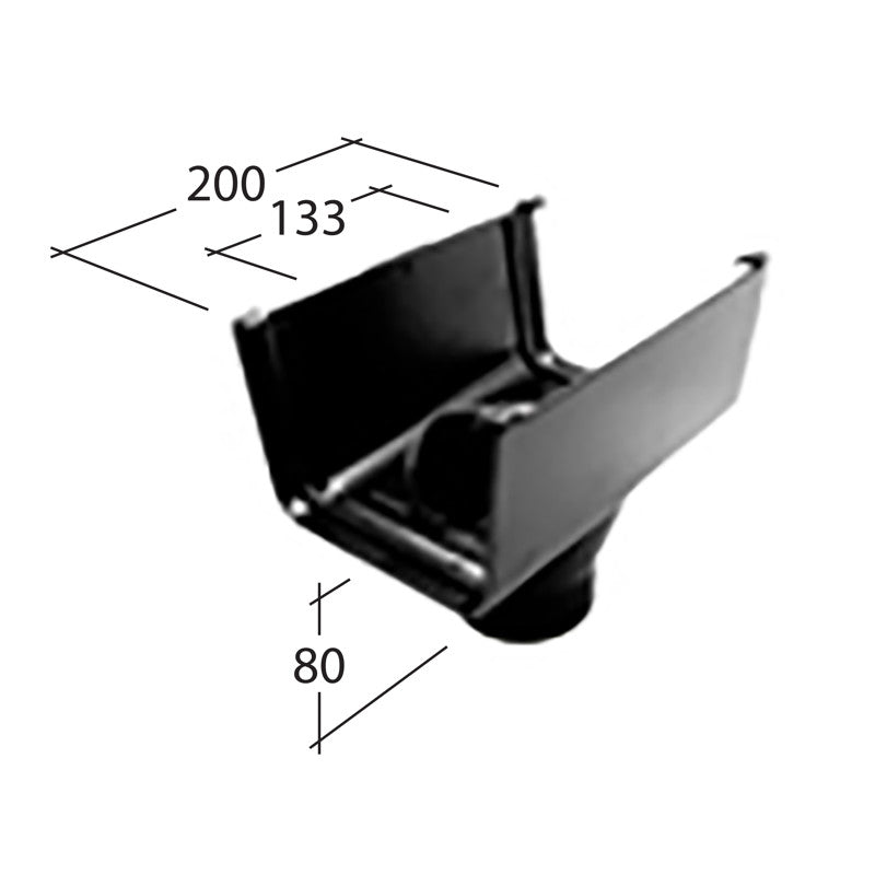 Alutec Evolve 72x72mm Aluminium Box Gutter Running Outlet