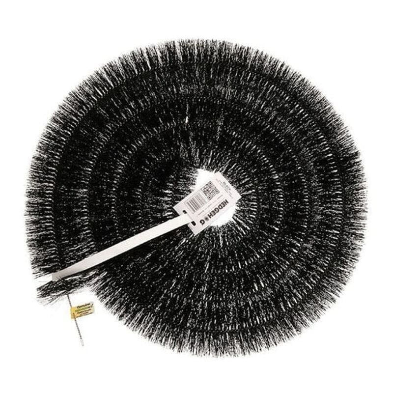 A Coil of Hedgehog Gutter Brush Leaf Guard 200mm x 4m - Black