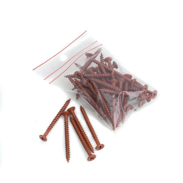 Lightweight Tiles Brown/Red Plastic Coated Screws - Pack of 40
