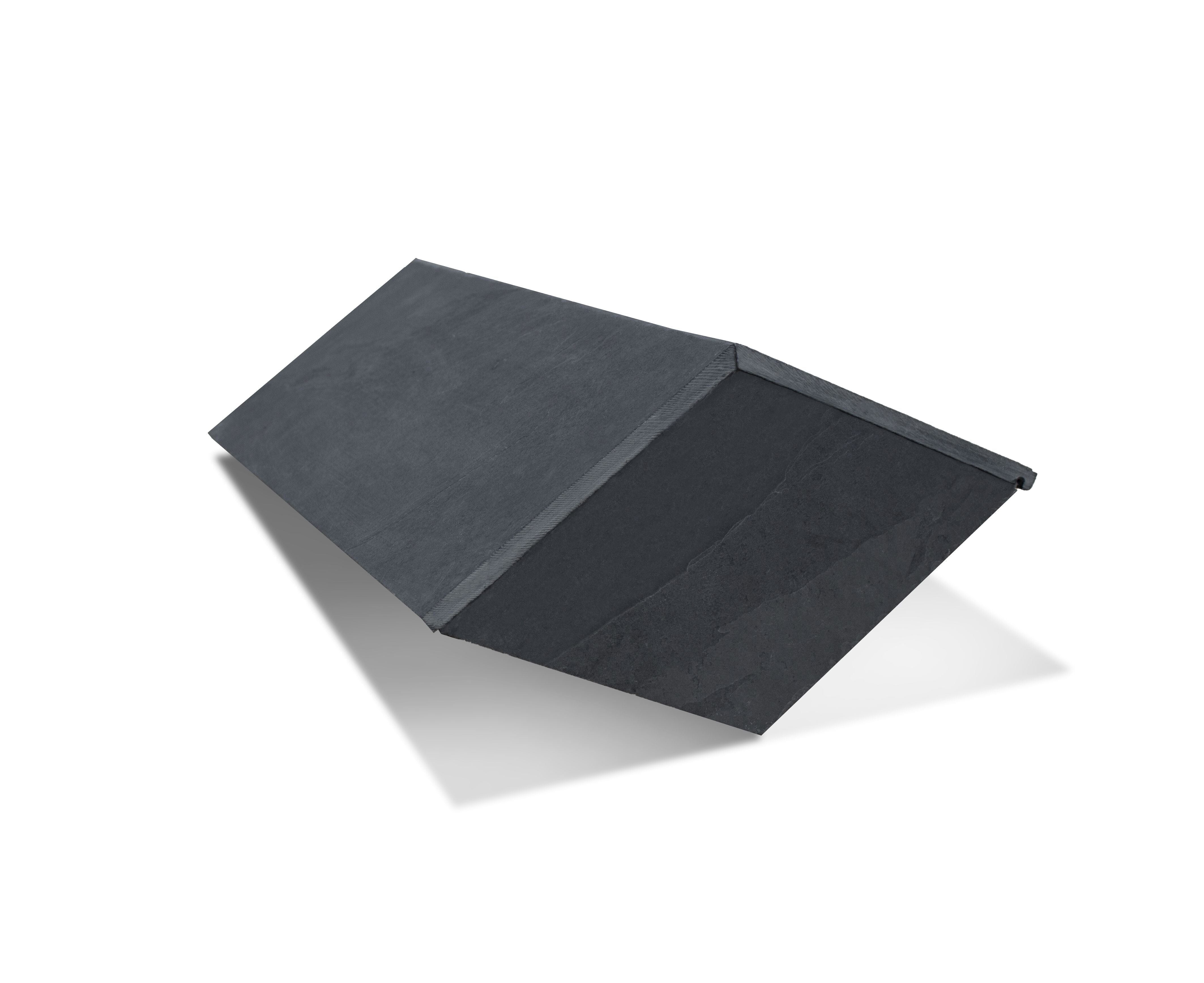 Mayan Natural Slate All-in-One RealRidge Graphite Block End Ridge Tile 500mm
