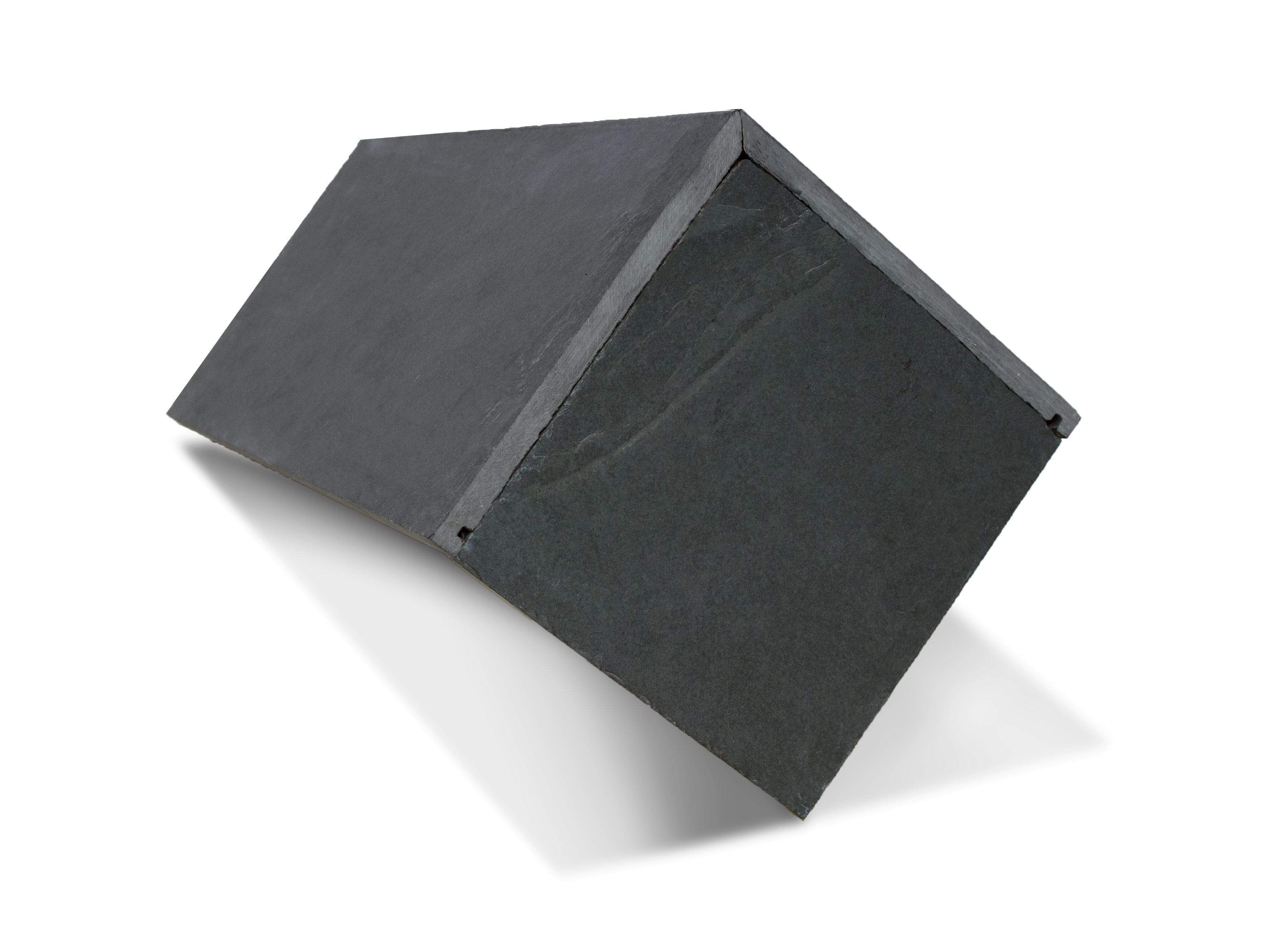 Mayan Natural Slate All-in-One RealRidge Graphite Block End Ridge Tile 500mm