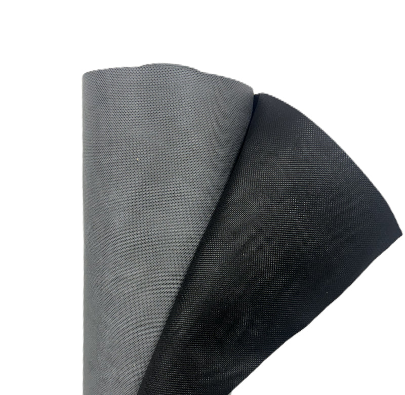Close up view of the Novia Black+ Essential membrane showing the grey outer surface and black inner face.