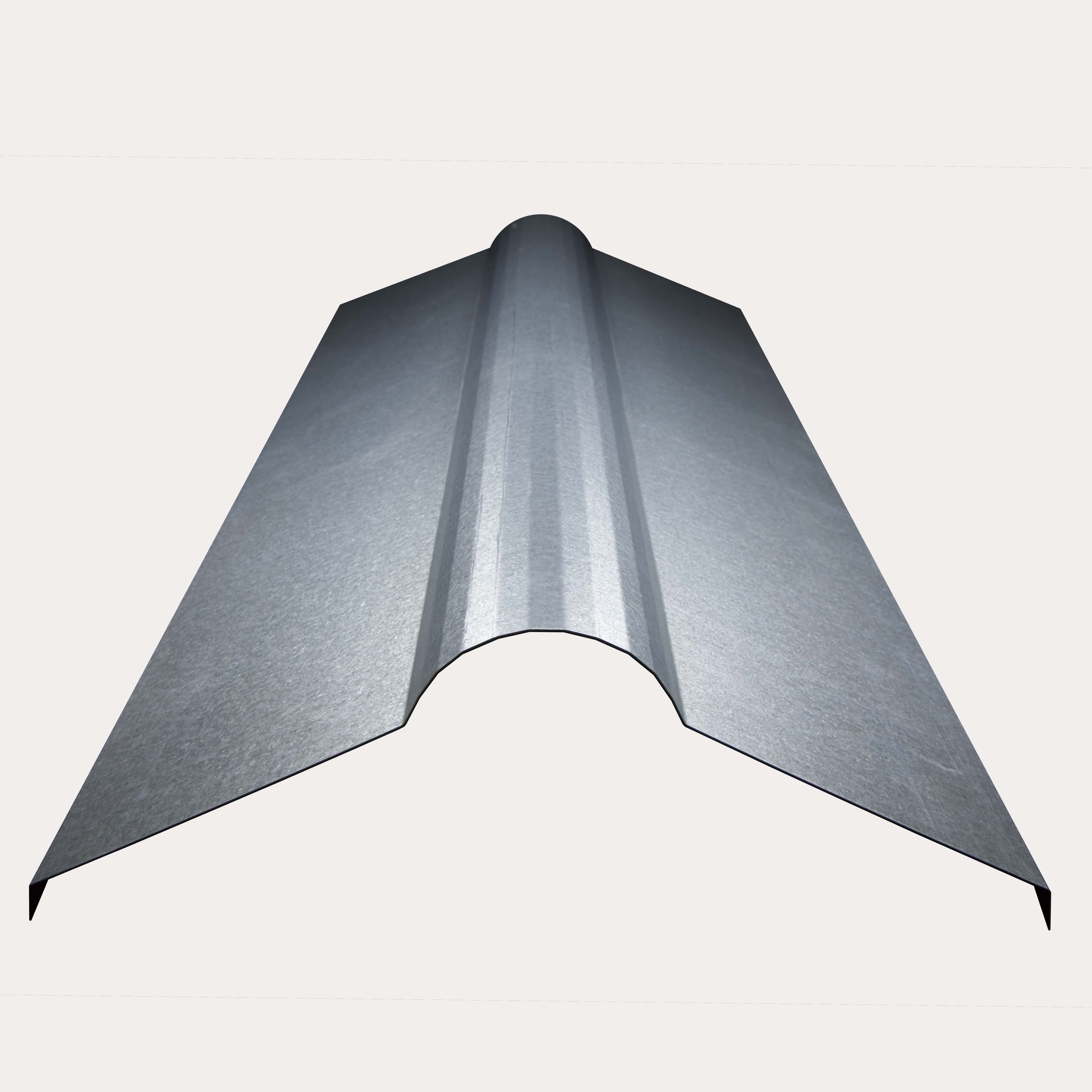 Hornsey Galvanised Steel Roll-Top Ridge Cap Flashing - Pack of 3