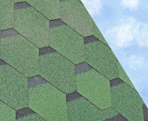 Roofing Supplies Hexagonal Bitumen Shingles - Shadowed Green (3m2)