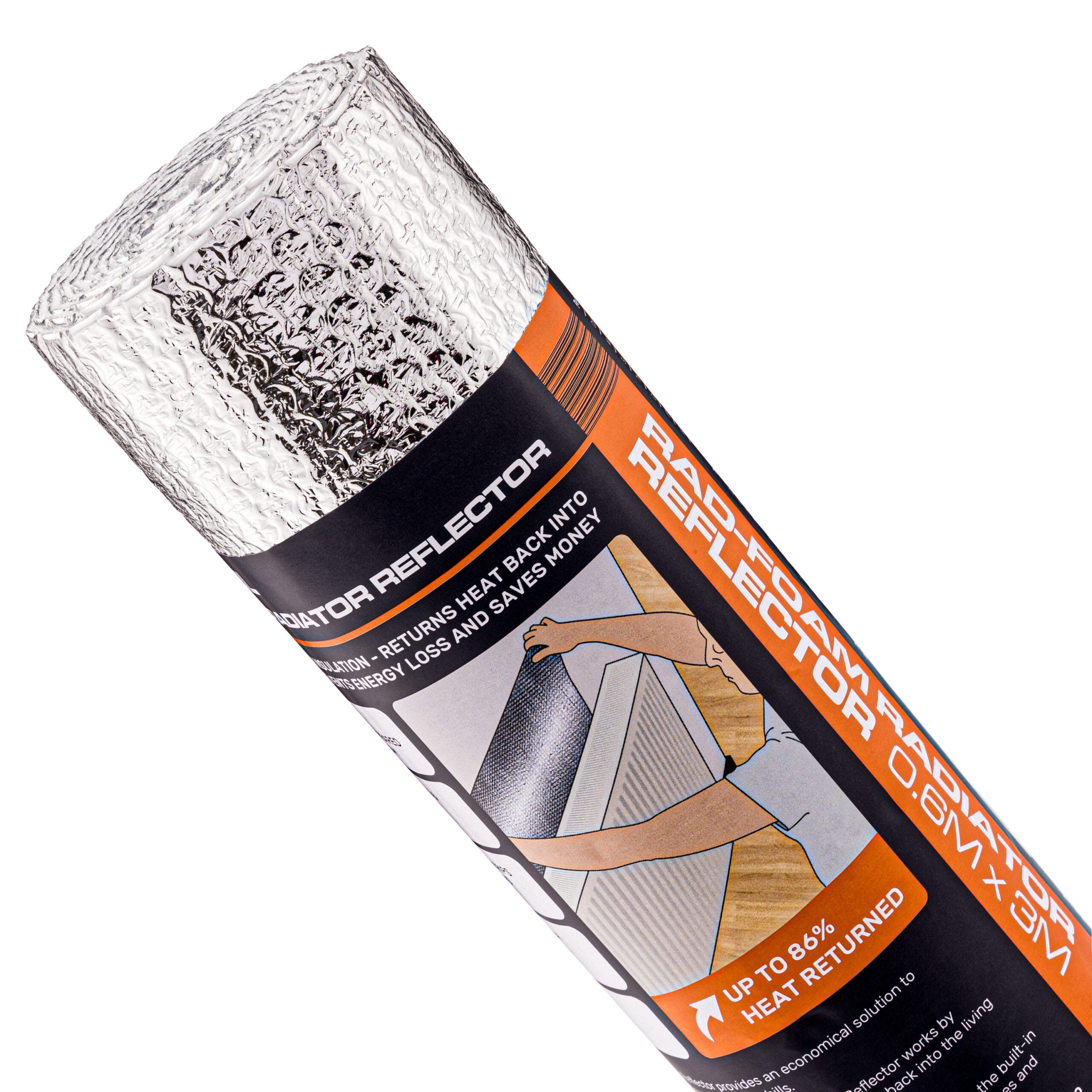 Roll of SuperFOIL Rad-Foam Radiator Reflector with label