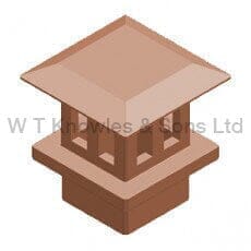 Square Flat Mushroom Chimney Pot Insert - Buff