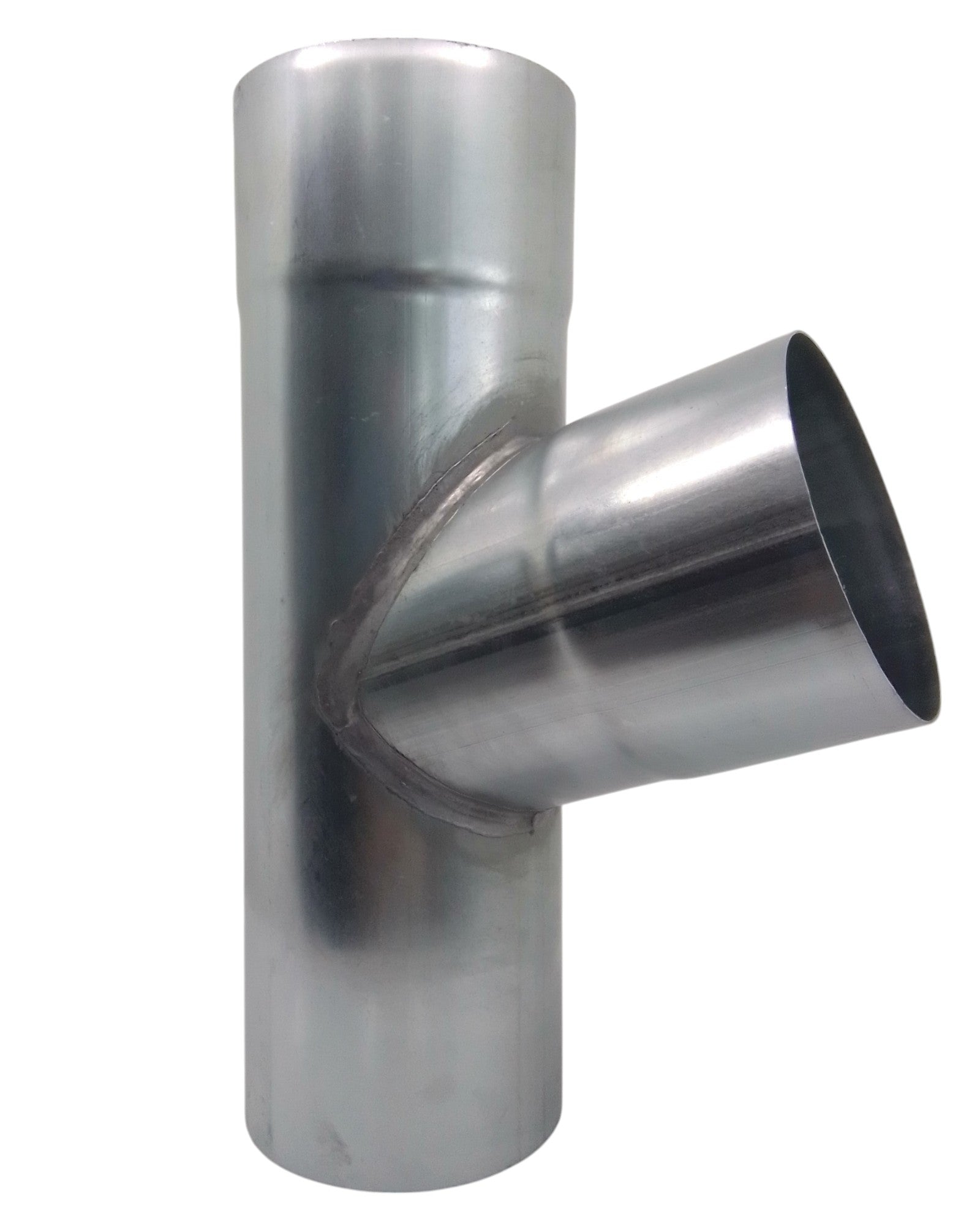 Metal Gutta stainless steel 80mm downpipe branch for splitting rainwater flow.