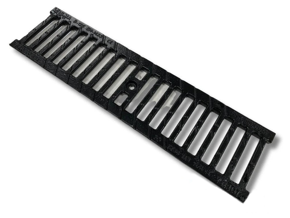 ULMA B125 ductile iron slotted grating with durable corrosion-resistant finish for surface water drainage systems.