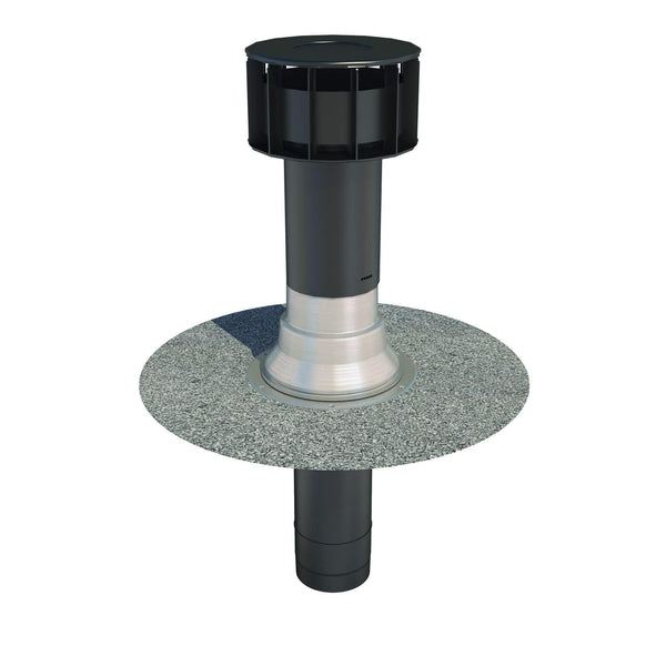 Ubbink OFT-4 Flat Roof Vent Terminal (Twin Walled) for Bitumen - 131mm