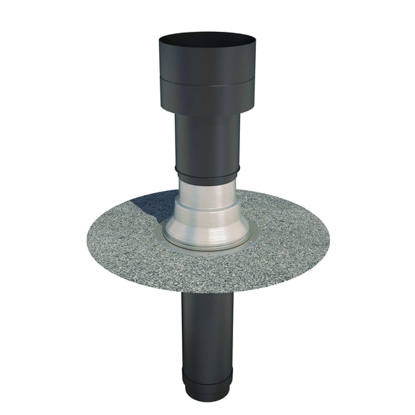 Ubbink OFT-5 Insulated Flat Roof Vent Terminal For Bitumen - 150mm