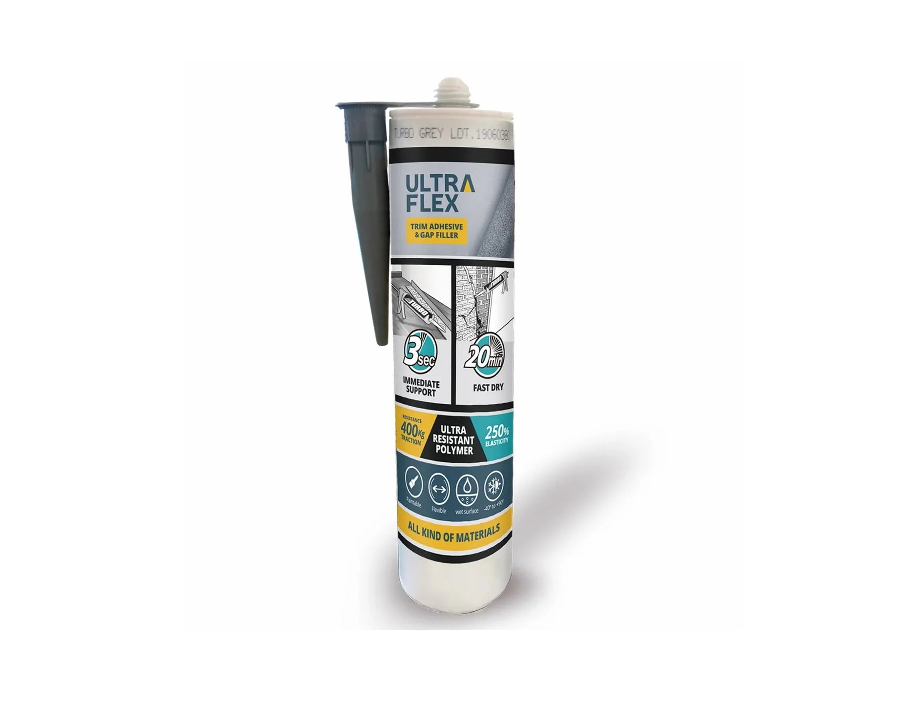UltraFlex Grey Roofing Sealant 290ml tubes box of 12 for waterproof bonding and sealing in roofing and UltraFlex systems
