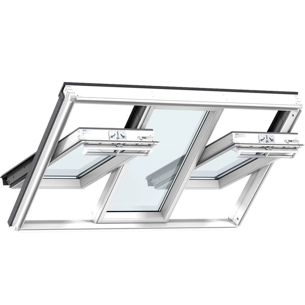 VELUX GGLS FFKF06 2070 3 in 1 Manual White Painted Centre-Pivot Double Glazed Roof Window