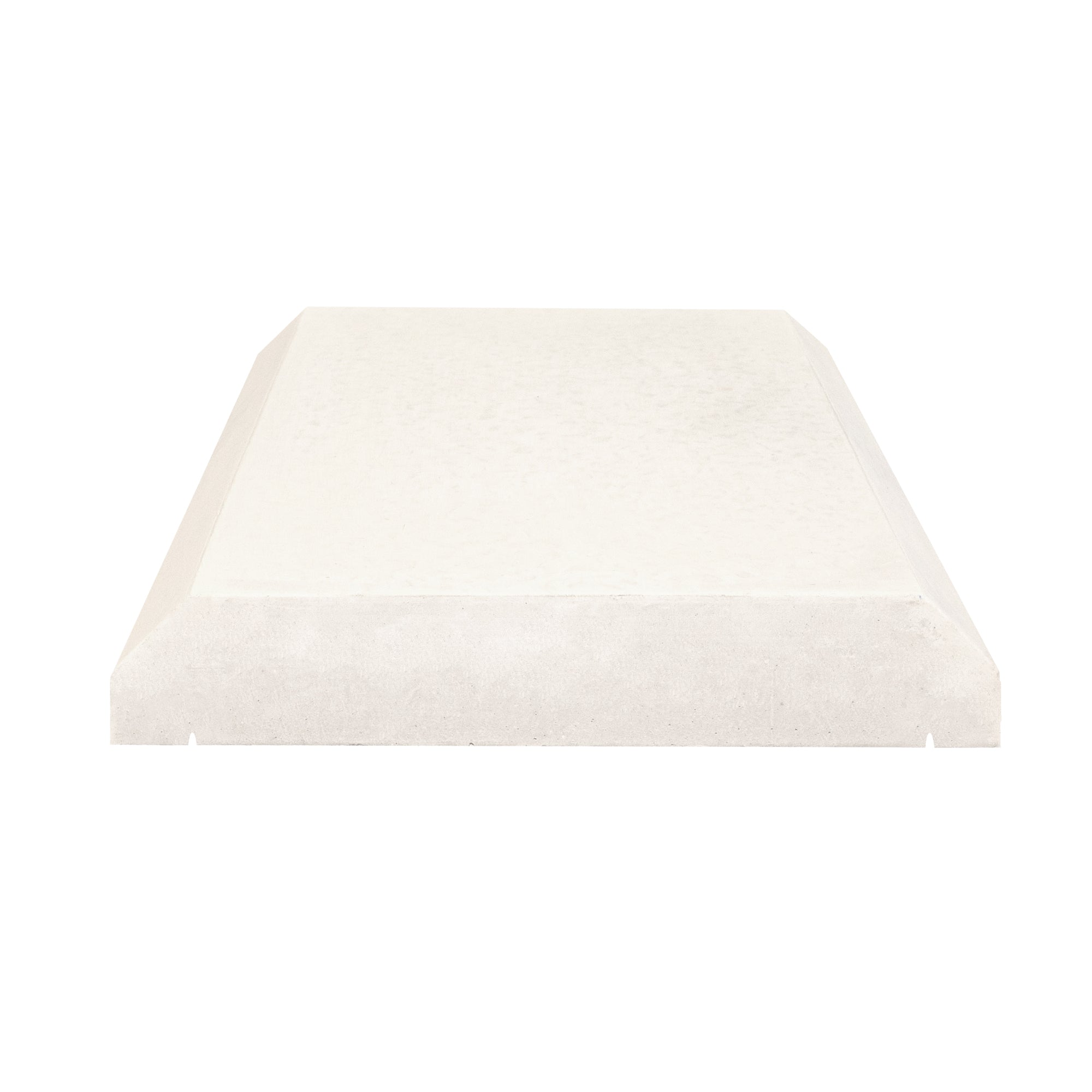 White Willowcrete coping stone with flat top design and precision bevelled edges for a crisp wall finish
