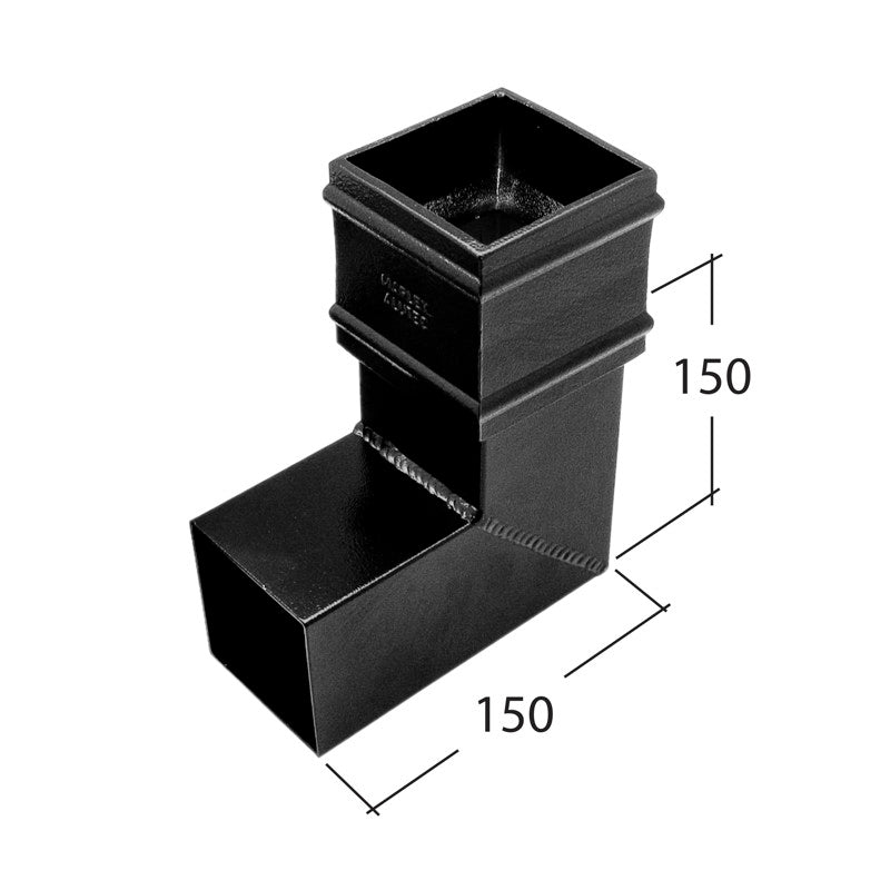 Alutec Traditional 72x72mm Aluminium Square Downpipe Bend 92.5°