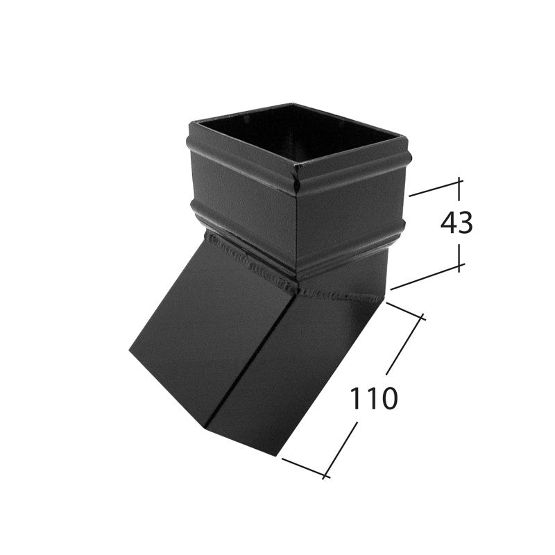 Alutec Traditional 72x72mm Aluminium Square Downpipe Bend 135°