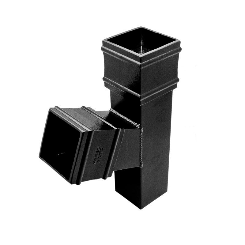 Alutec Traditional 72x72mm Aluminium Square Downpipe Branch 112.5°