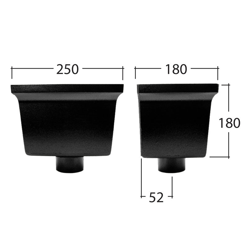 Alutec Tudor 76mm Standard Aluminium Downpipe Hopper