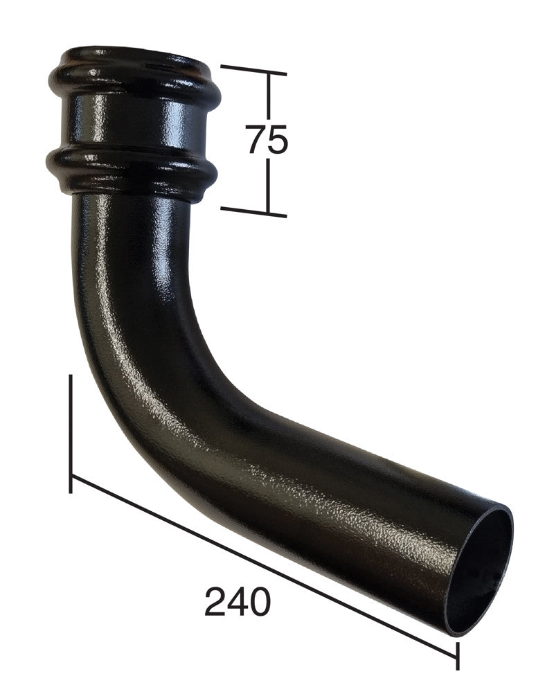 Alutec Tudor 76mm Aluminium Downpipe Bend 92.5°