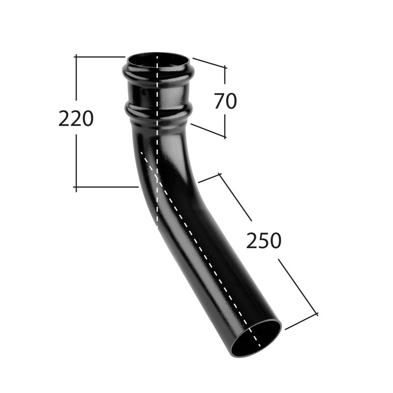 Alutec Tudor 76mm Aluminium Downpipe Bend 112.5°