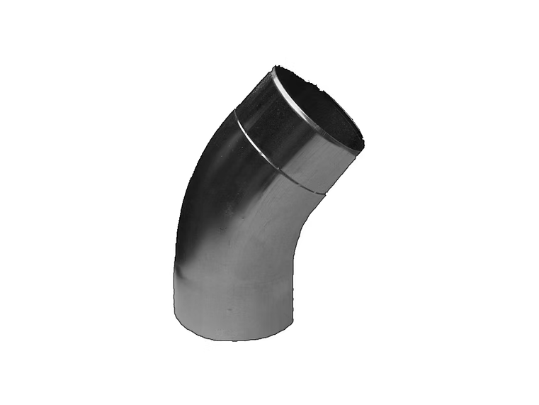 Metal Gutta zinc 40-degree bend for 80mm round zinc downpipes.