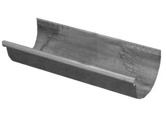 Metal Gutta zinc 125mm half round 2.4m gutter length for zinc rainwater systems.
